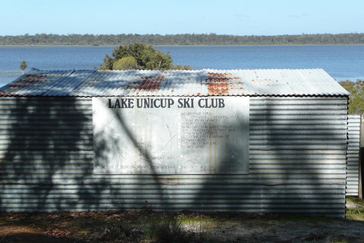 Old tin shed that used to be for the Lake Unicup Ski club.