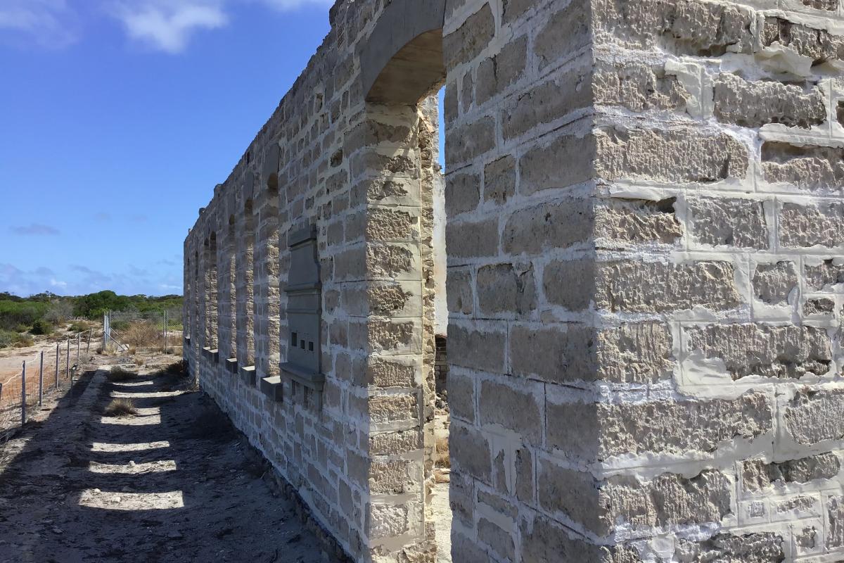 Ruins of the old telegraph station at israelite bay