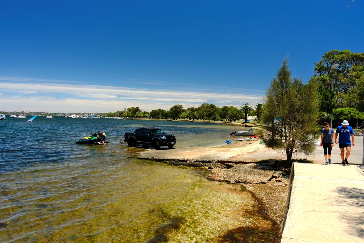 People using the boat ramp at Swan Canning Riverpark