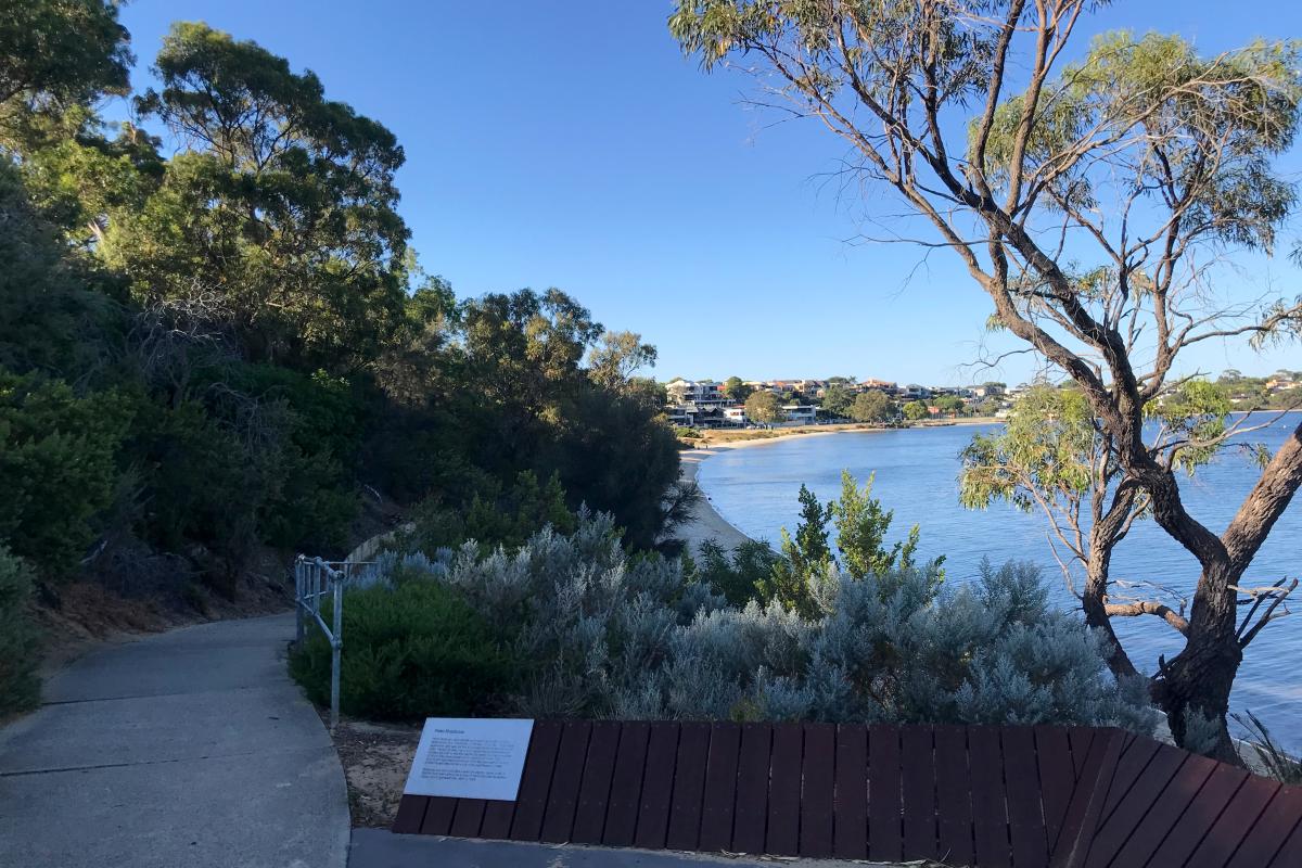 View of the Swan River from viewing platform at Point Heathcote