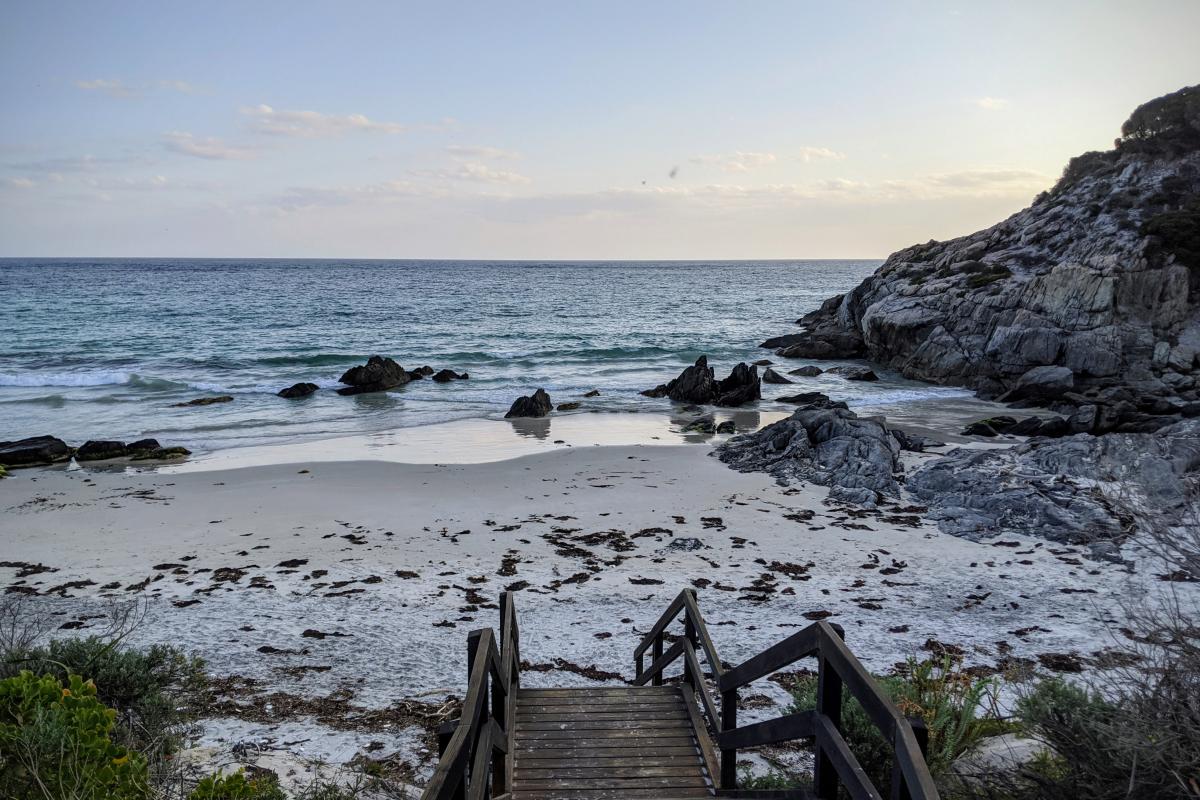 Steps down to Barren's Beach