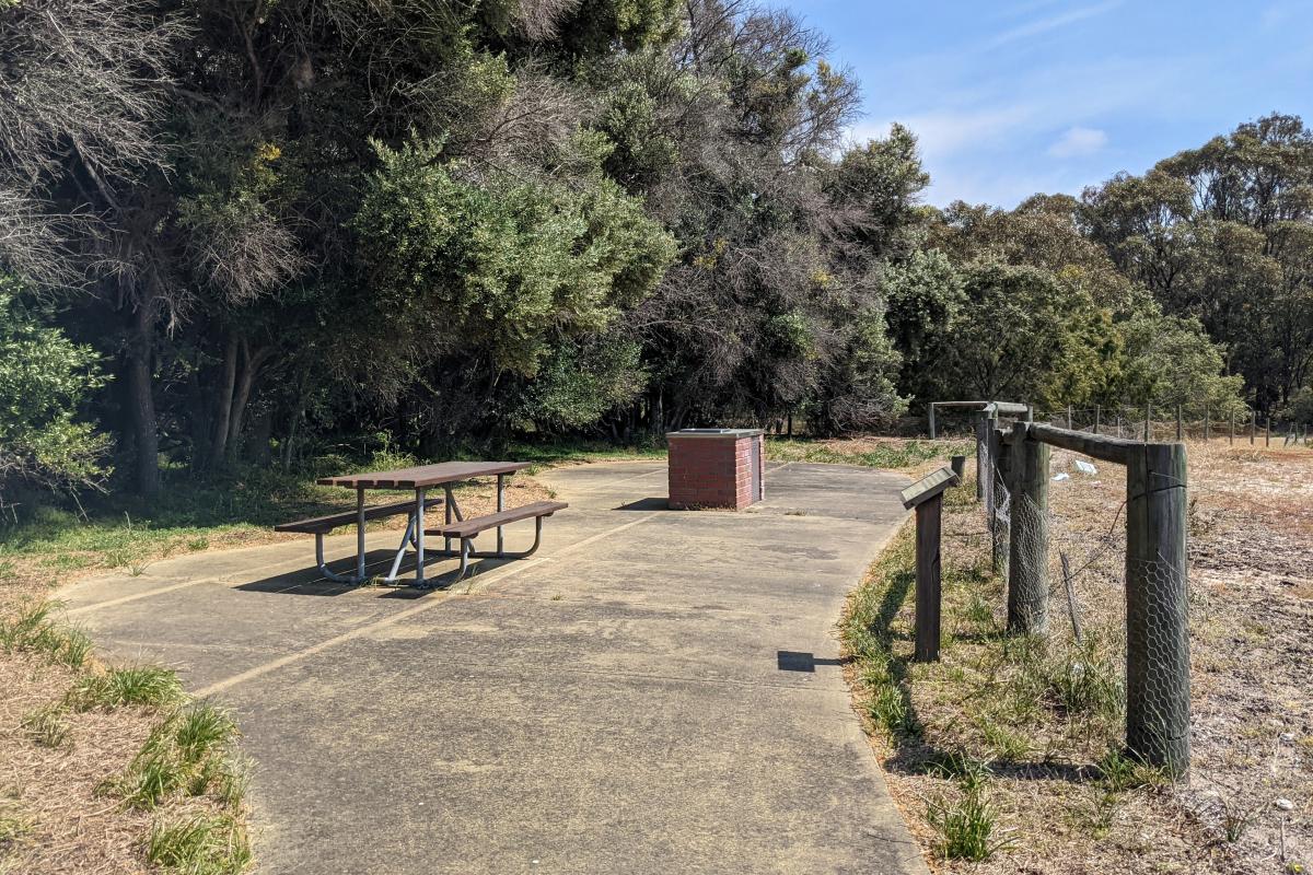 Picnic bench and BBQ at Belvidere