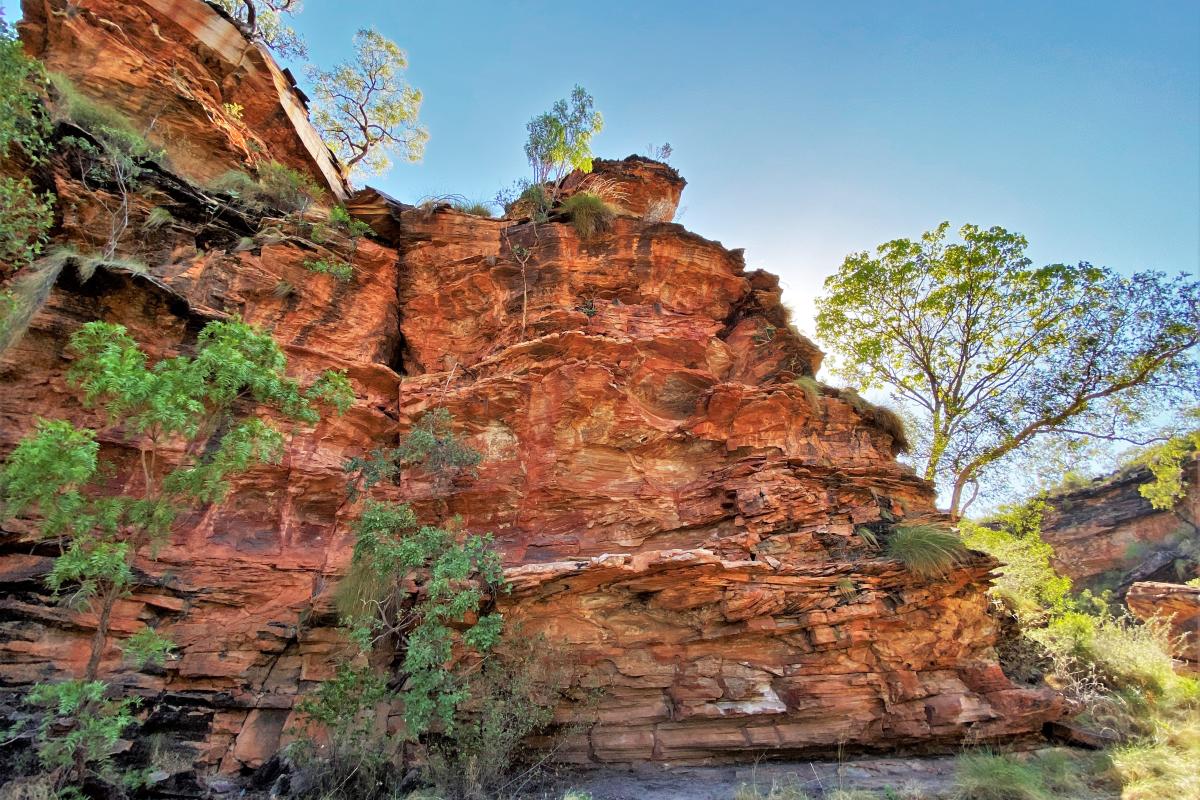 Mirima National Park Rock formation showing erosion of surrounding landscape