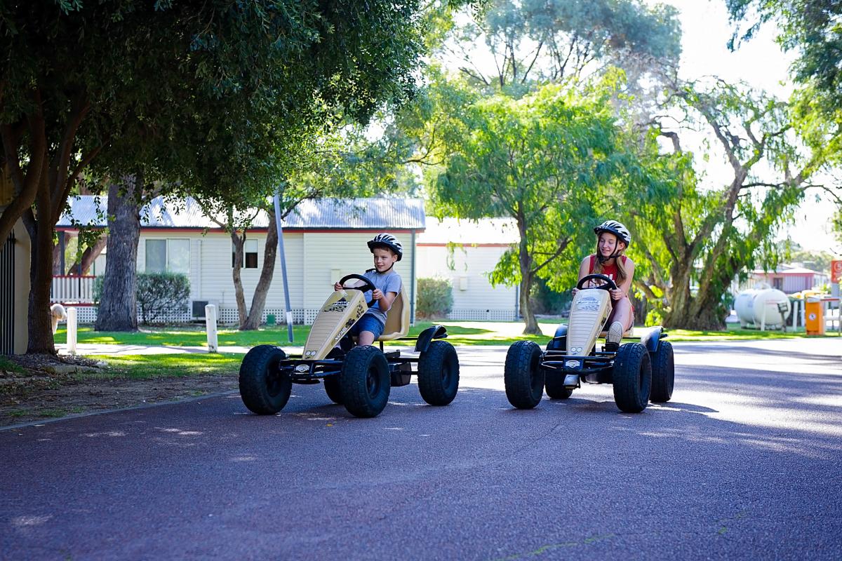 Kids riding bikes