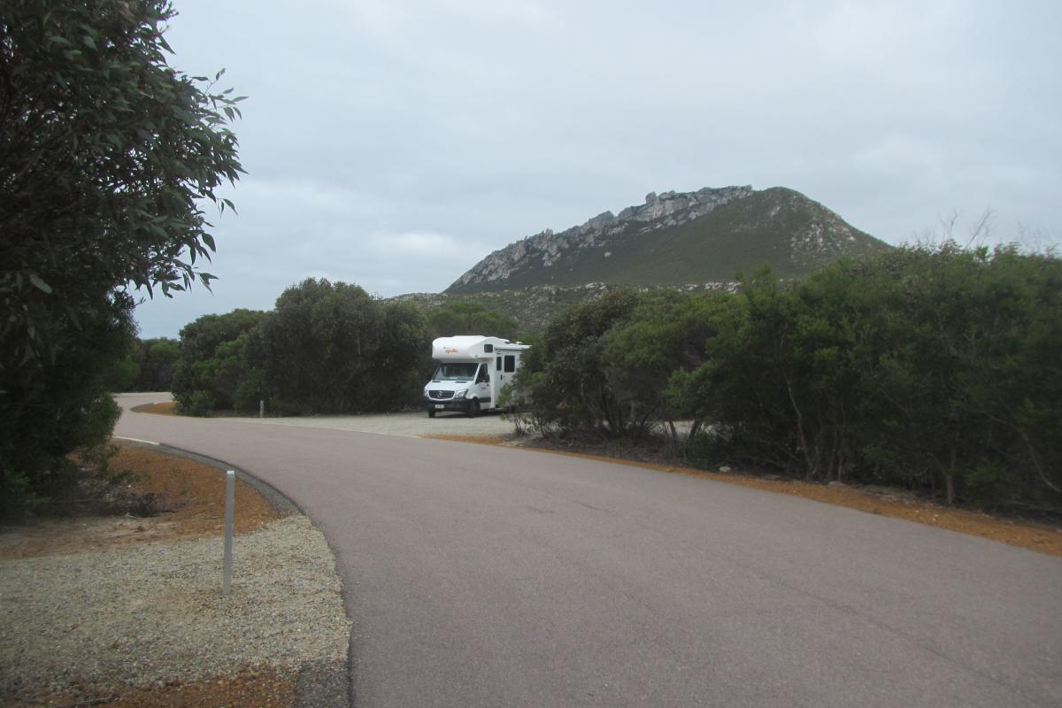 Four Mile Campground with East Mount Barren in the background