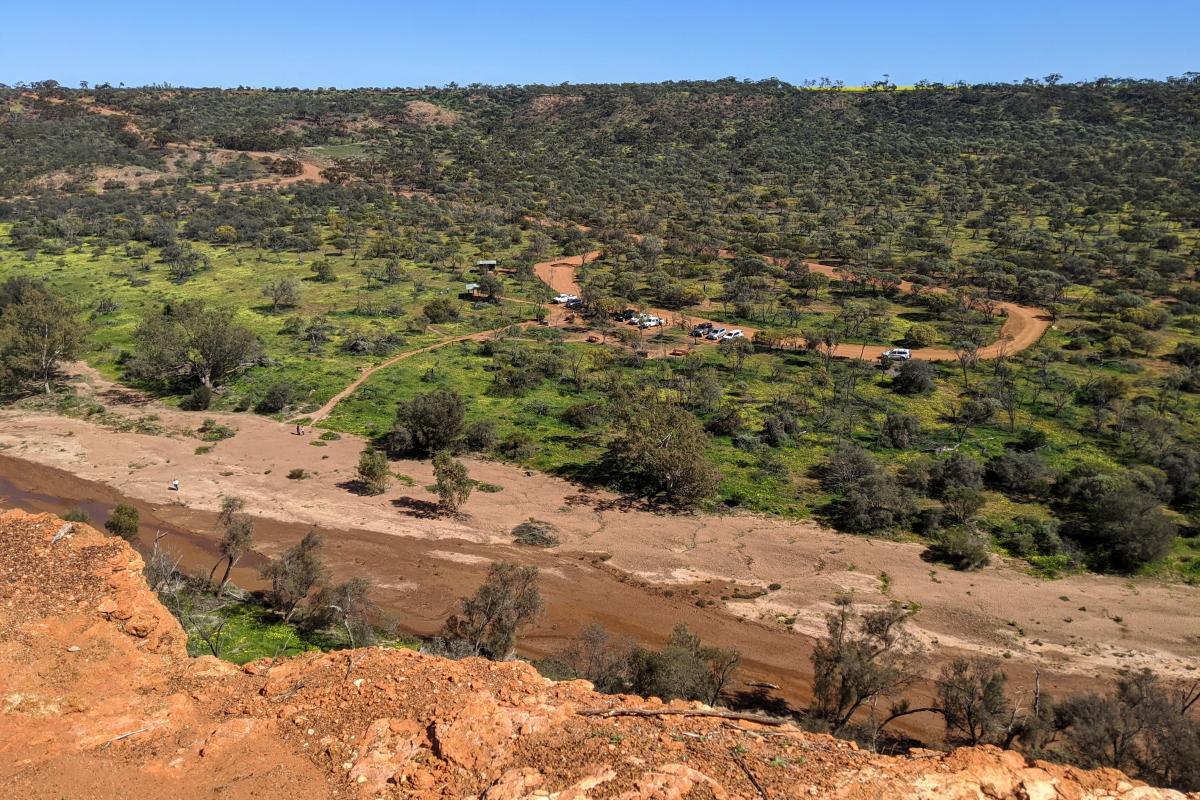 Irwin Lookout view over the riverbend in Coalseam Conservation Park