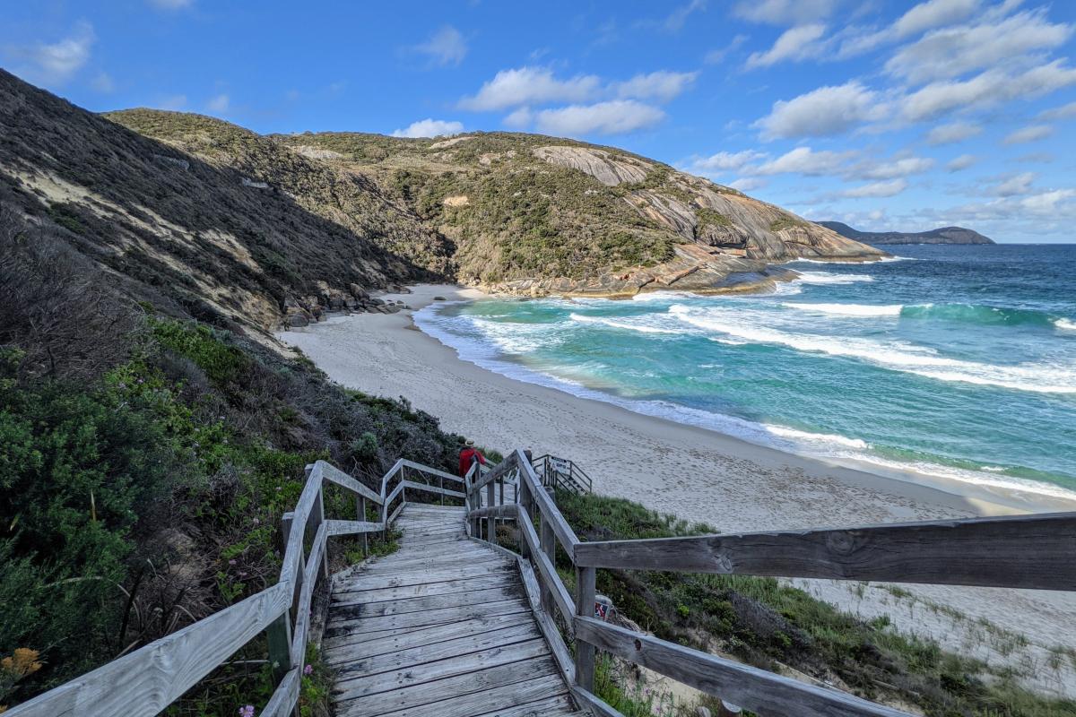 Steps down to the beach at Salmon Holes