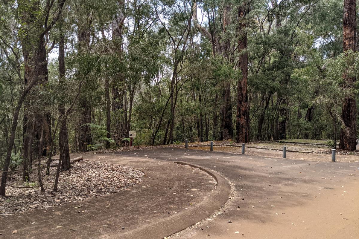 Wheelchair accessible campsite at Sues Bridge Campground Wheelchair accessible campsite at Sues Bridge Campground