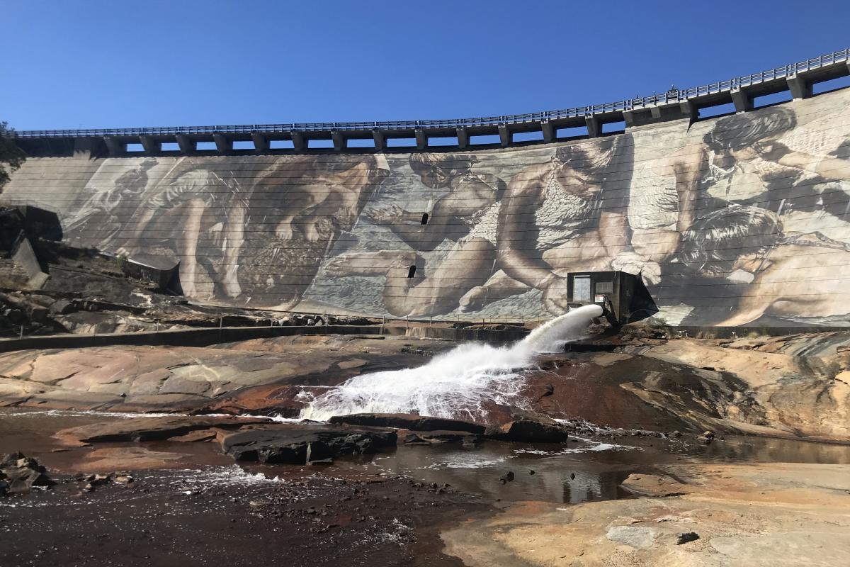 mural painted onto the Wellington Dam wall