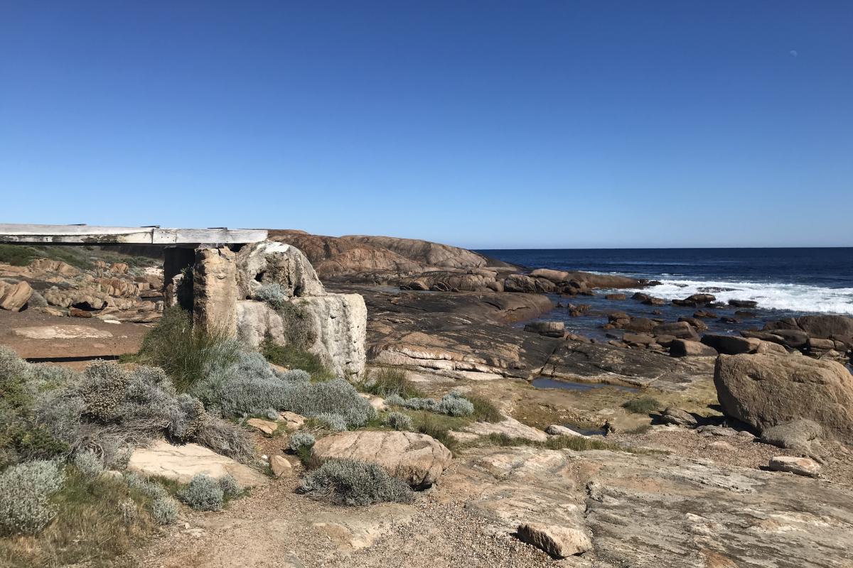 Ruins of historic water wheel at Leeuwin Naturaliste National Park