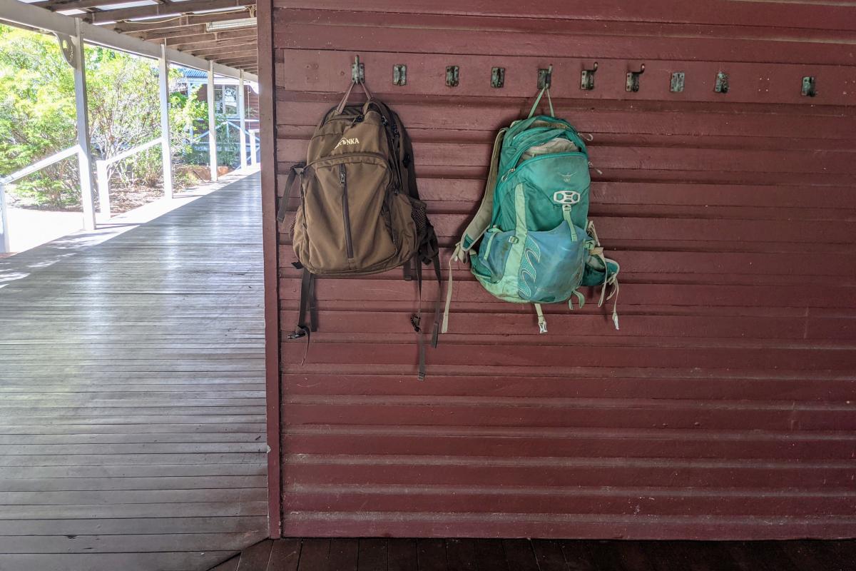 Hiking backpacks at Perth Hills Discovery Centre Hiking backpacks at Perth Hills Discovery Centre