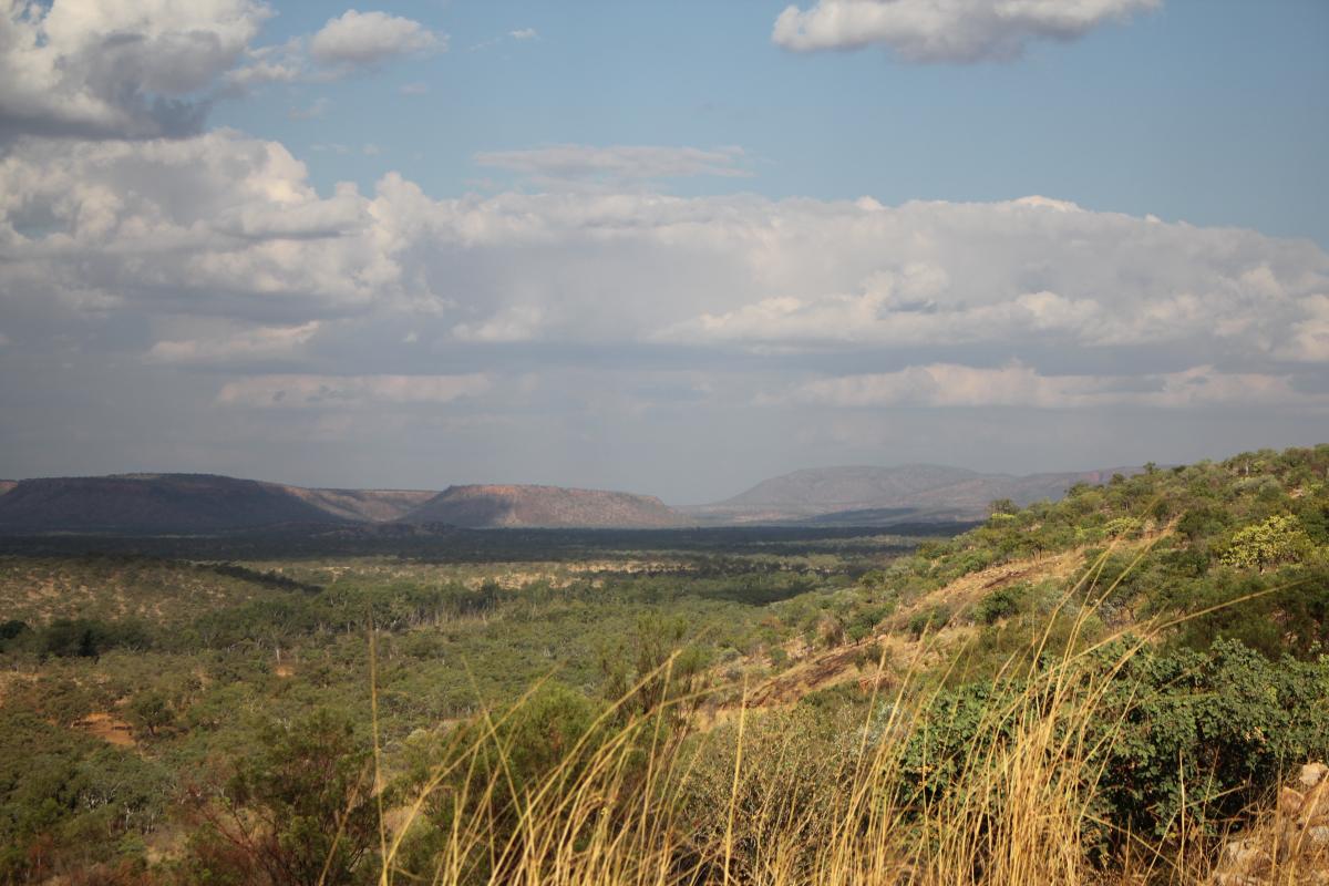 Views over the Wunaamin Conservation Park View over the park with the range in the backgroud and cloudy sky