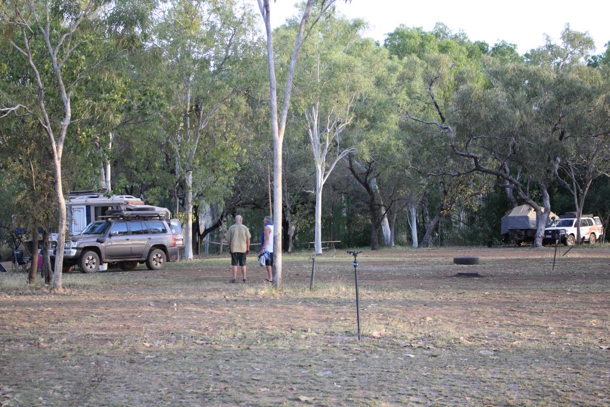 Camping area camper trailers and caravan in the camping area