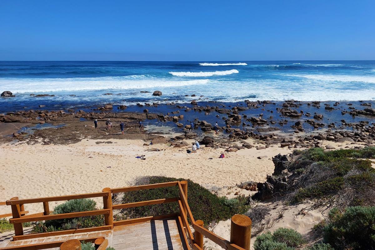 Moses Rock North staircase and beach Moses Rock North staircase and beach