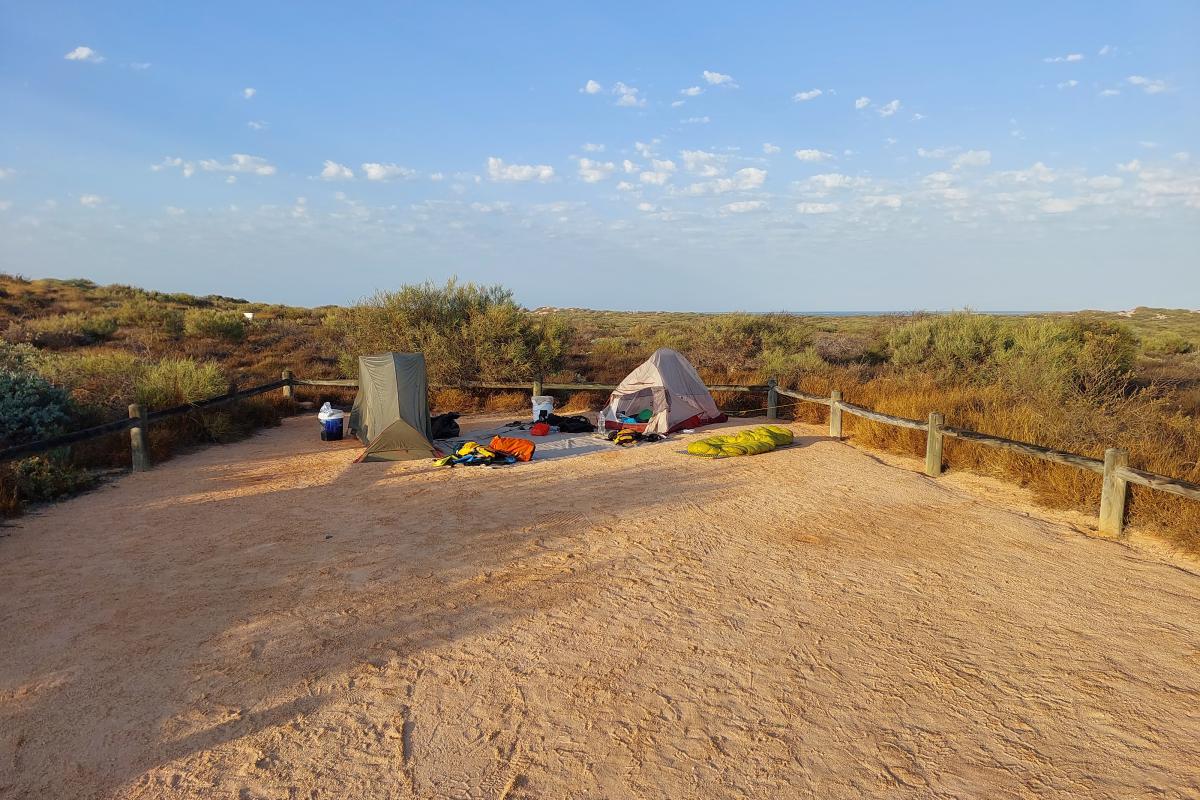 Compacted gravel campsite at Bungarra Compacted gravel campsite at Bungarra