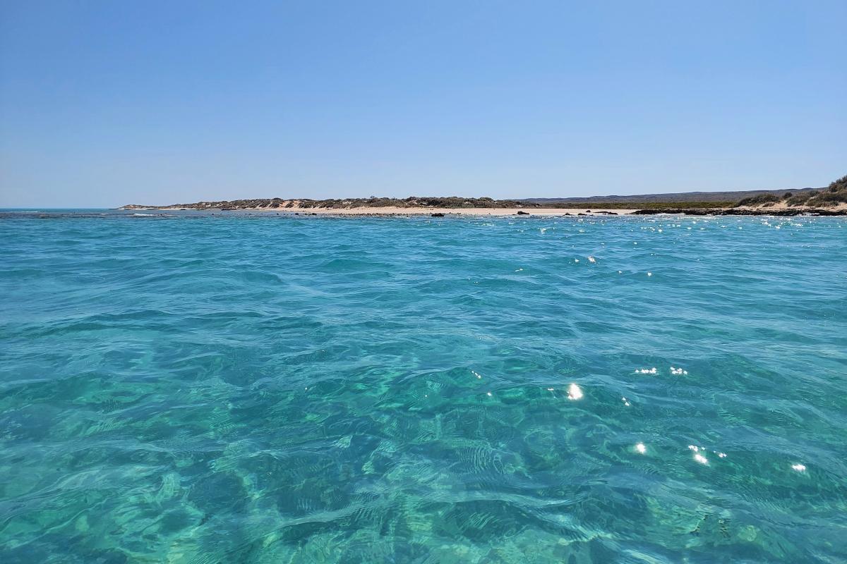Trealla Beach viewed from on the water Trealla Beach viewed from on the water