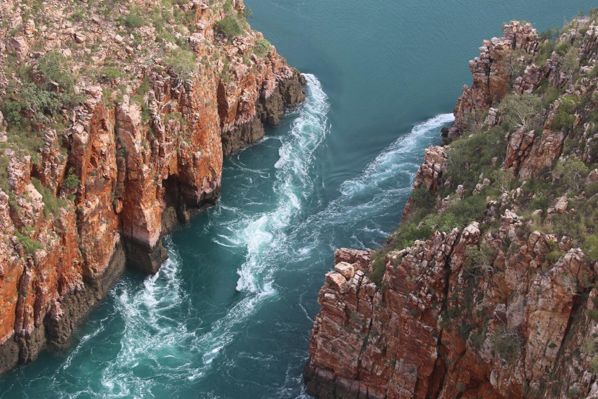 Aerial view of Garaanngaddim (Horizontal Falls) Aerial view of Garaanngaddim (Horizontal Falls)