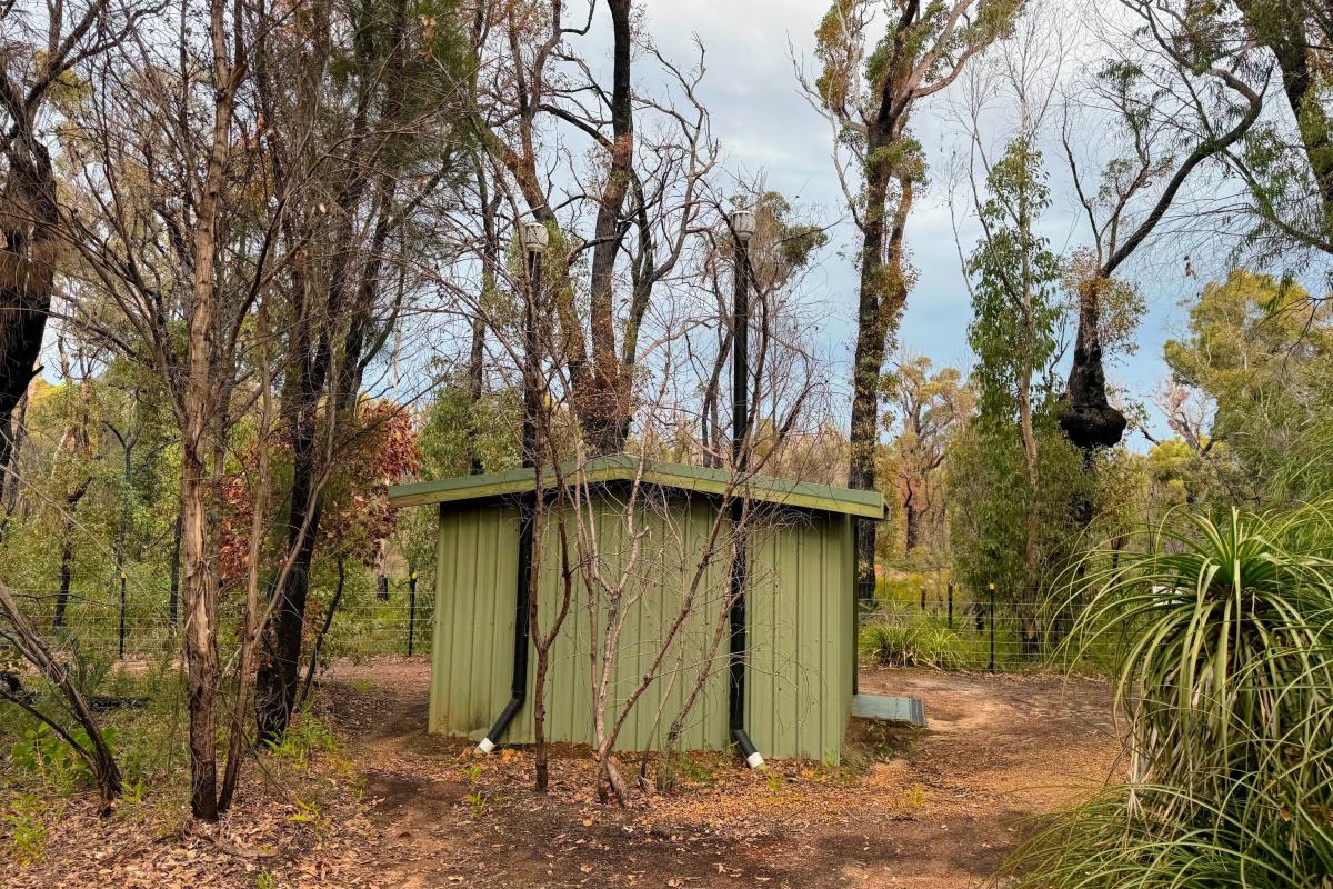 Toilets for the Canebrake Pool picnic area and campground