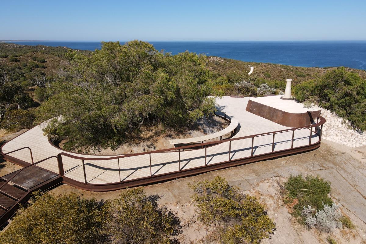 View of lookout on a hill