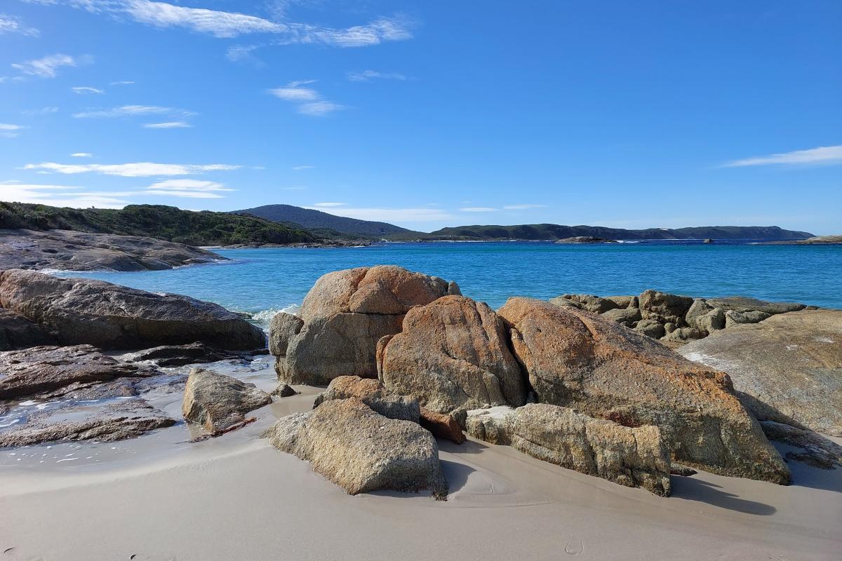 Looking east from the beach at Madfish Bay