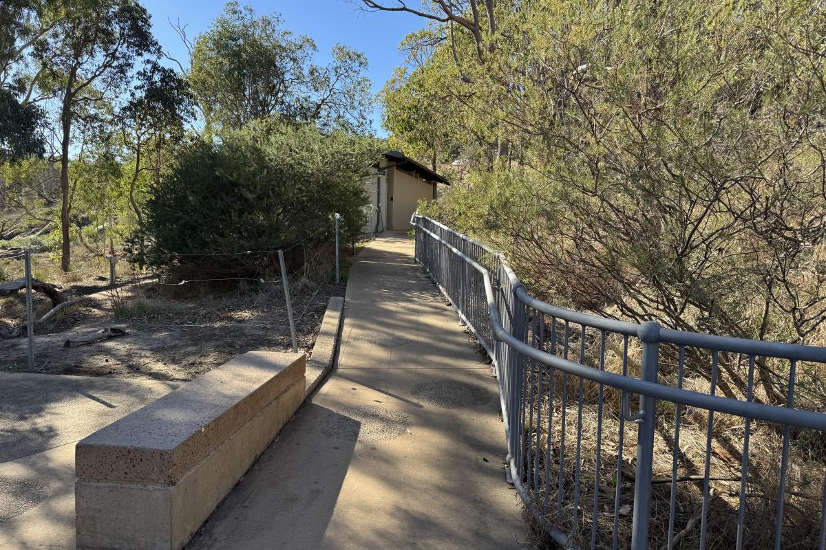 Lesmurdie Falls path to toilet to show accessibility Lesmurdie Falls path to toilet to show accessibility