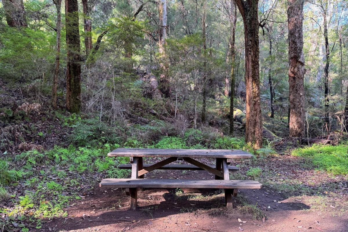 Picnic bench near Heartbreak Crossing Picnic bench near Heartbreak Crossing
