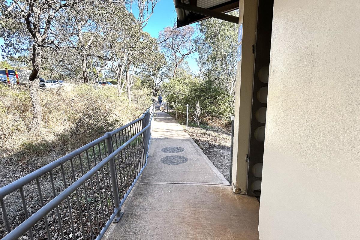 Lesmurdie Falls Path outside toilet block.