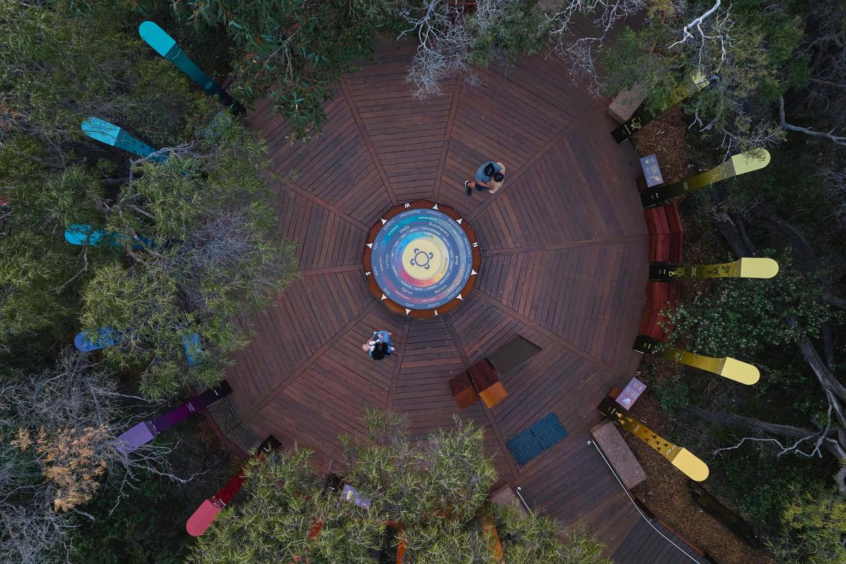 Aerial view of the Ancient Lands experience. 