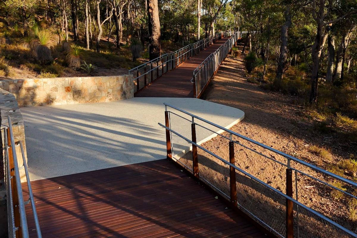 Concrete section of a walkway. 